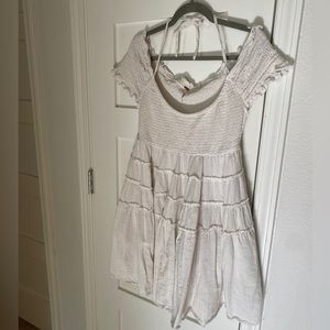Free People Happy With You Smocked Dress in White